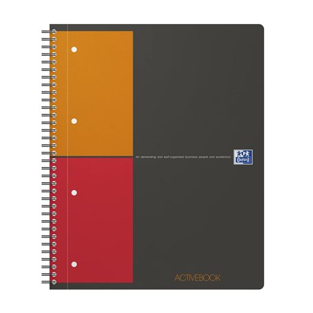Oxford International ActiveBook Cahier à spirales 160 pages A4+ Gris Anthracite