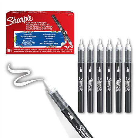Sharpie Marqueurs Créatifs feutres acrylique | Pointe pinceau | Feutres de coloriage adulte à base d’eau idéal pour coloriage my