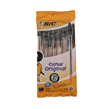 Bic Cristal Original Lot de 8 stylos à bille sans bavures