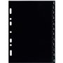 Exacompta - 18223E - Recharge intercalaires alphabétiques A-Z pour Organiseur Exatime 17 - 12 feuillets en plastique noir