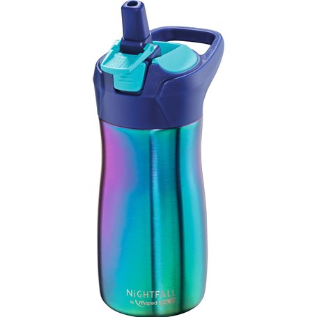 Maped Picnik Concept Kids - Gourde Enfant avec Système de Pipette - Étanche - Ouverture Facile avec Bouton - Corps en Acier Inox