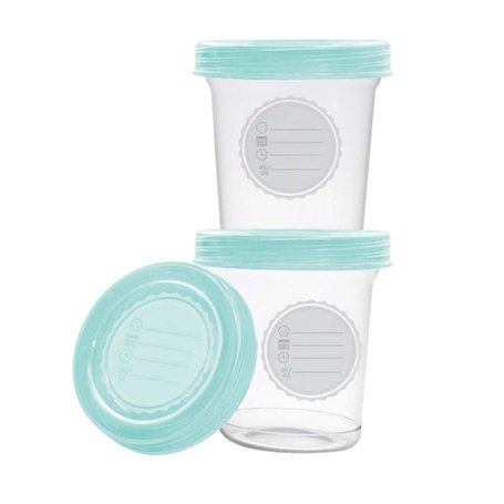 dBb Remond Pots de Conservation pour Lait Maternel – 3 Couvercles + 1 adaptable au tire lait - Zone de Marquage - 3 x 180 ml – M