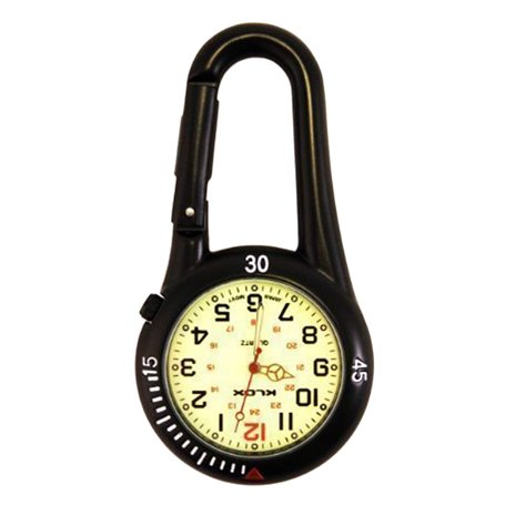 Noir Clip sur Mousqueton Lumineux Montre Gousset Visage idéal pour Médecins Infirmières Personnel Paramédical