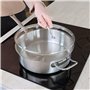MENASTYL - Sauteuse professionnel 28cm en acier inoxydable avec couvercle en verre - 7520016