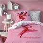 Miraculous Ladybug Shadow Parure de Lit Fille 140x200 cm | Housse de Couette Enfant 1 Personne 140x200 cm + 1 Taie d'oreiller 63