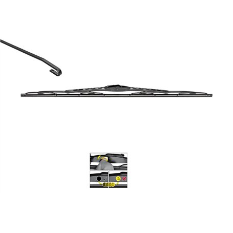 VALEO Silencio Balai d'Essuie-glace - VM7 - Balai d'Essuie-glace Conventionnel Durable et Résistant Toutes Saisons 500mm - Avant