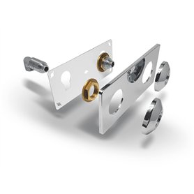 FIXSYSTEM Kit platine de sortie cloison alimentation mâle 15x21 (1/2) - sorties mâle 12x17 (3/8) pour robinet Lavabo/Evier - Ins