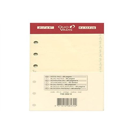 Quo Vadis - Accessoires de TIMER - Recharge BLOC-NOTES pour TIMER 14 - Papier ivoire Clairefontaine - Format 8x12