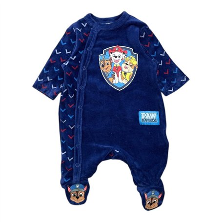 Grenouillère Bébé Paw Patrol - Pyjama Une pièce Chaud et Confortable pour bébé garçon et Fille - Taille 18 Mois - Marine