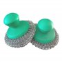 cozydiscount Lot de 2 - Eponge Grattante Fil Métal INOX avec Poignée - Nettoyage en Profondeur Grill