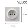 Prise simple 16A en saillie - Blanc - Vulco - Zenitech