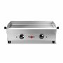 KRAMPOUZ Plancha Électrique SAMBA - Plaque de Cuisson en Inox 54 x 33 cm - 2500 Watts - 2 Zones de Cuisson - 2 Thermostats jusqu