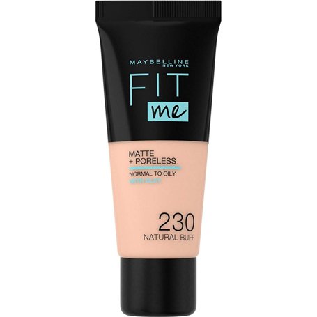 Maybelline New-York - Fond de Teint Fluide Fit Me Matte & Poreless - Peaux normales à grasses - Teinte : 230 Beige Sable - 30 ml