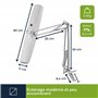 Velleman Lampe de bureau réglable avec fixation à pince, bras articulé, interrupteur marche/arrêt, longueur 105 cm, largeur 60 c