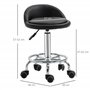 HOMCOM Lot de 2 Tabouret à Roulette Tabouret de Travail pivotant 360° - Assise réglable 47-62H cm, Dossier Ergonomique - Acier c