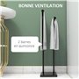 HOMCOM Porte-Serviettes sur Pied en Acier sèche Serviette sur Pieds avec 2 Barres Support pour Serviette 35,5l x 20P x 78H cm - 