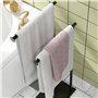 HOMCOM Porte-Serviettes sur Pied en Acier sèche Serviette sur Pieds avec 2 Barres Support pour Serviette 35,5l x 20P x 78H cm - 