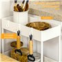 HOMCOM Desserte Chariot de Rangement 4 Niveaux, desserte à roulettes avec paniers et Crochets Amovibles, Chariot de Service pour