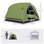 Outsunny Tente de Camping 2-4 Personnes, Tente dôme familiale imperméable, avec fenêtres, Sac de Transport, Poche et Crochet, po