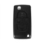 Coque Clé pour Peugeot 807 1007 Citroen C8 Fiat Ulysse - 4 Boutons - Lame avec Rainure - Modèle sans Emplacement Pile - Télécomm