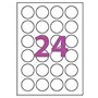10 Planches de 24 étiquette rondes diamètre 45 mm = 240 étiquettes Ø 45 - Blanc Mat - pour imprimantes Laser et Jet d'encre - Fe