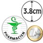 Badgmania Badge Magnétique 3.8cm Caducée Esculape Pharmacie Pharmacien