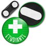Badgmania Badge Magnétique 3.8cm Etudiante en Pharmacie Croix Fond Vert Identifiant Pharmacie