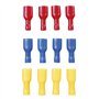 OROK - Coffret de 12 cosses électriques pour Voiture - Lot de 12 cosses Plate Femelle isolée - ⌀ 6.3mm - Rouge