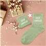 Chaussettes vertes paillettes "Soeur Complice"