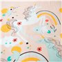CÔTE DECO Parure de lit Enfant Réversible Licorne et Danseuse Rose Housse de Couette 140x200cm + 1 taie d'oreiller 63x63cm