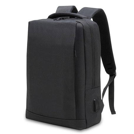 Waytex 71070 Sac à Dos confort Ordinateur 15 pouces et tablette Documents avec port USB et Audio Jack - Imperméable - Noir