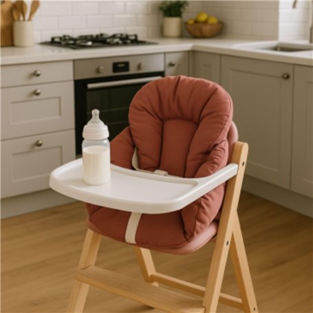 Easy Dort Coussin de Chaise Haute bébé Coton Enduit Couleur - Marsala