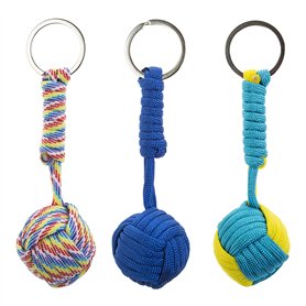 LOT DE 3 PORTE CLÉ TRESSÉE PARACORDE BOULE | PORTE CLÉ TRÈS PRATIQUE | IDÉAL SURVIE RANDONNÉE CAMPING | MARQUE 100% FRANÇAISE