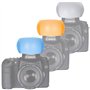 DIFFUSEUR 3 Couleurs pour Flash intégré Pop up Compatible Toutes Marques Canon Nikon PENTAX Fuji Olympus Leica PANASONIC Sigma T