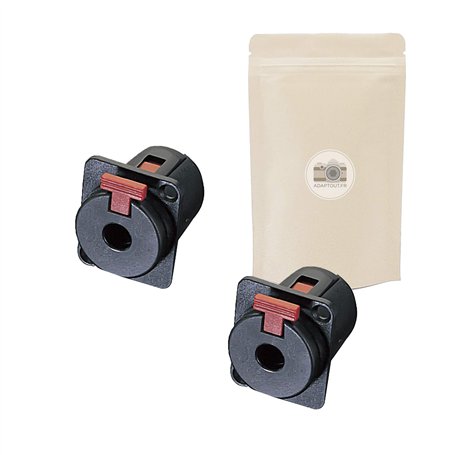 Adaptout X2 Embase Connecteur Femelle Prise Gros Jack 6.35mm Stereo 100% Metal avec Verrouillage a Souder pour Enceinte Ampli Ca