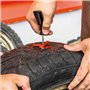 PARENCE.- Kit de Réparation de Pneu Tubeless - 5 Mèches 100 mm + Colle 10 ml + Fraise & Poinçon avec Poignée en T - Kit Crevaiso