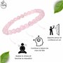 Bracelet en Quartz Rose Pierre Naturelle Perles de taille 6mm Pierres fines et Précieuses Bracelet Femme Bijoux Minéraux Cadeau 
