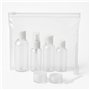 AZENCIA Kit Flacons Voyage Avion Cabine – 8 Pièces Format 100ml TSA | Trousse Transparente avec Spray