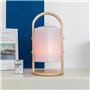 Lampe enceinte bluetooth sans fil - LUMISKY - WOODY PLAY - H37 cm - Poignée bois - LED blanc et multicolore dimmable