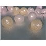 elume Guirlande lumineuse décorative intérieure 20 boules fil tissu 3 tons de Blanc