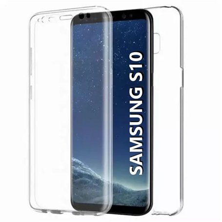 COQTEL® Coque pour Samsung Galaxy S10 360° Transparente Double Protection intégrale en Silicone Antichoc