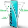 COQTEL® Coque pour Samsung Galaxy S10 360° Transparente Double Protection intégrale en Silicone Antichoc