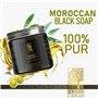 COFFRET CADEAU HAMMAM- Huile d'argan bio du Maroc 30ml- Gommage au Savon noir à l'Eucalyptus 200G- Gant de gommage corps Kessa H