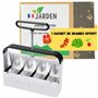 JARDEN® Presse-mottes Manuel pour Semis Professionnel - 4 Mottes Carré de 5x5 cm - Outil de Jardinage Inoxydable en Acier pour P