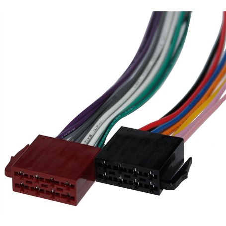 Aerzetix: Connecteur - Fiche - ISO - 8PIN x2 - pour - Autoradio - Précâblée - Faisceau - Universel - Alimentation+Son - Haut Par