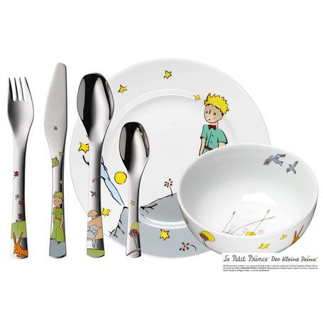 WMF Le Petit Prince Service de Table 6 pièces pour Enfant avec Couverts pour Enfants à partir de 6 Ans