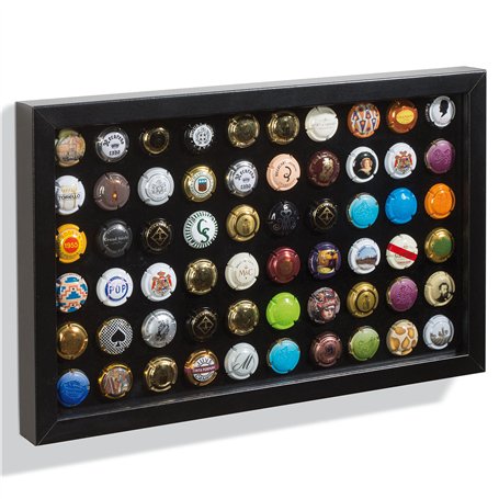 Leuchtturm 345773 Cadre de présentation Finestra - Cadre pour Bouchons de Champagne ou Capsules - Noir