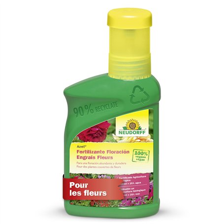 Neudorff Azet Engrais Fleurs – Engrais liquide 100% vegan qui stimule une floraison abondante des géraniums et autres fleurs