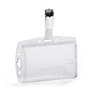 Durable - Porte-Badge Rigide pour 1 Carte de Sécurité + Clip - Dimensions Intérieures : 54 x 85 mm - 1 Unité 895619 Transparent