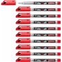 Stabilo Write-4-all Lot de 10 marqueurs permanents à pointe ultra-fine Rouge